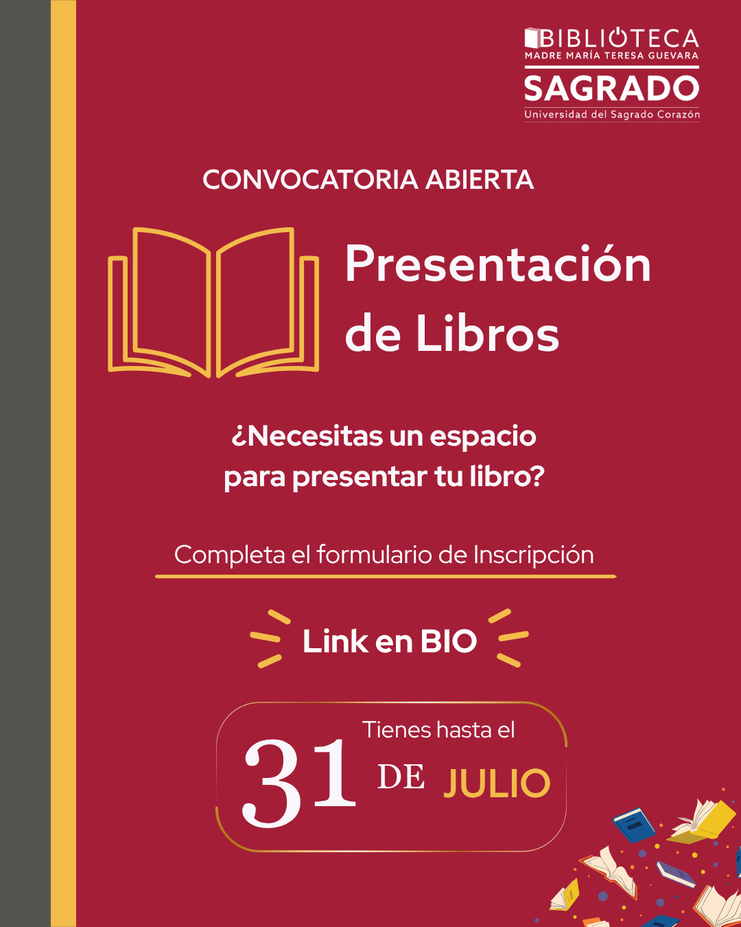 Afiche promocional convocatiria presentación de libros 