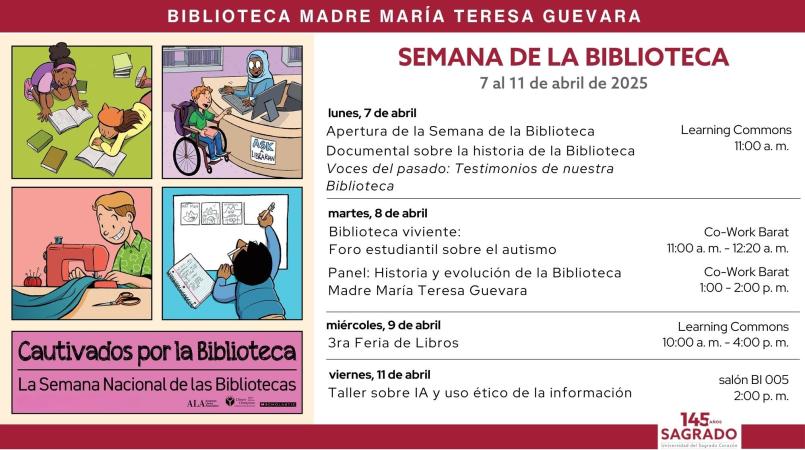 afiche promocional semana de la biblioteca 2025