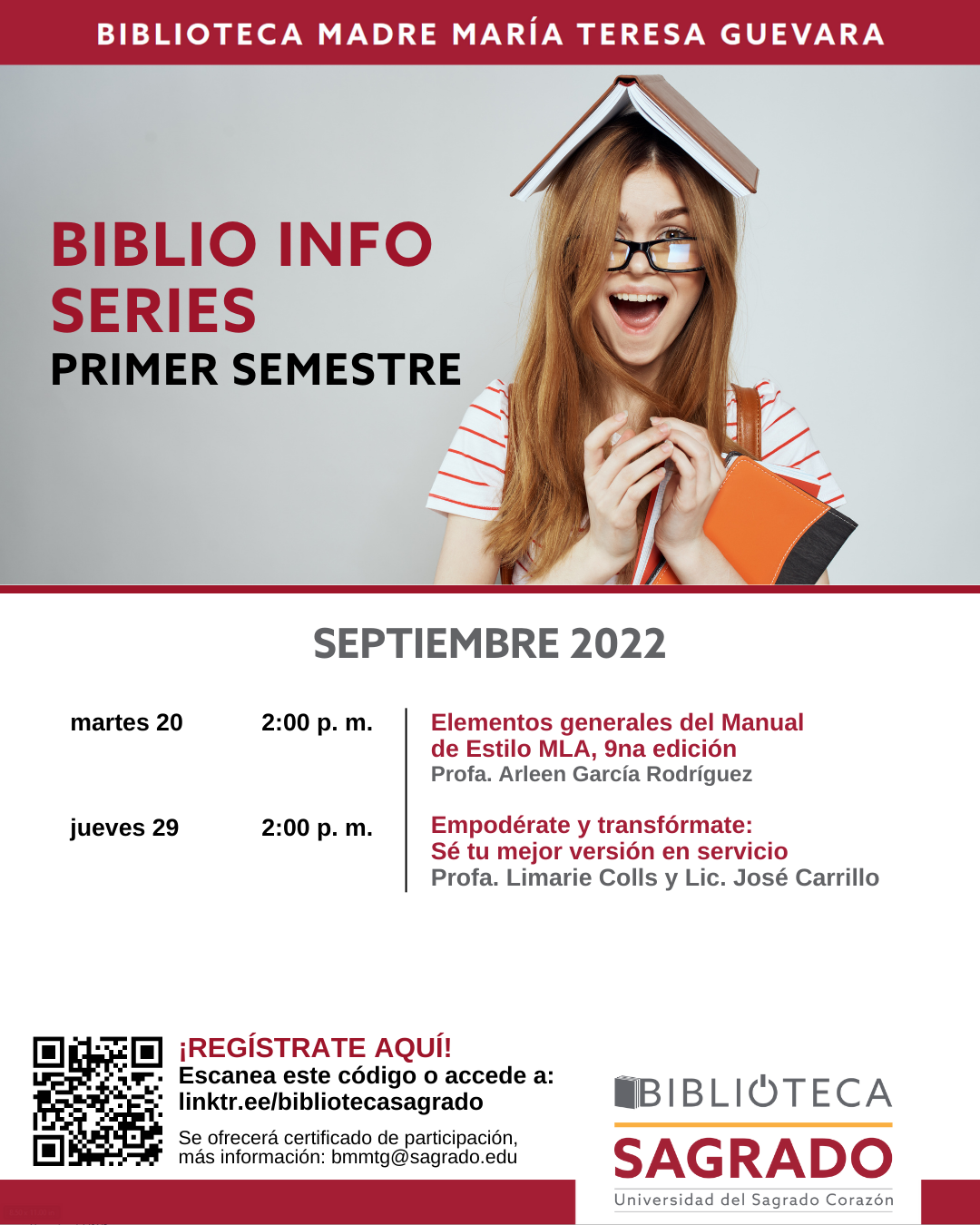 Afiche promocional biblio info series septiembre 2022