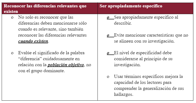 lenguaje libre de sesgo reconocer las diferencias