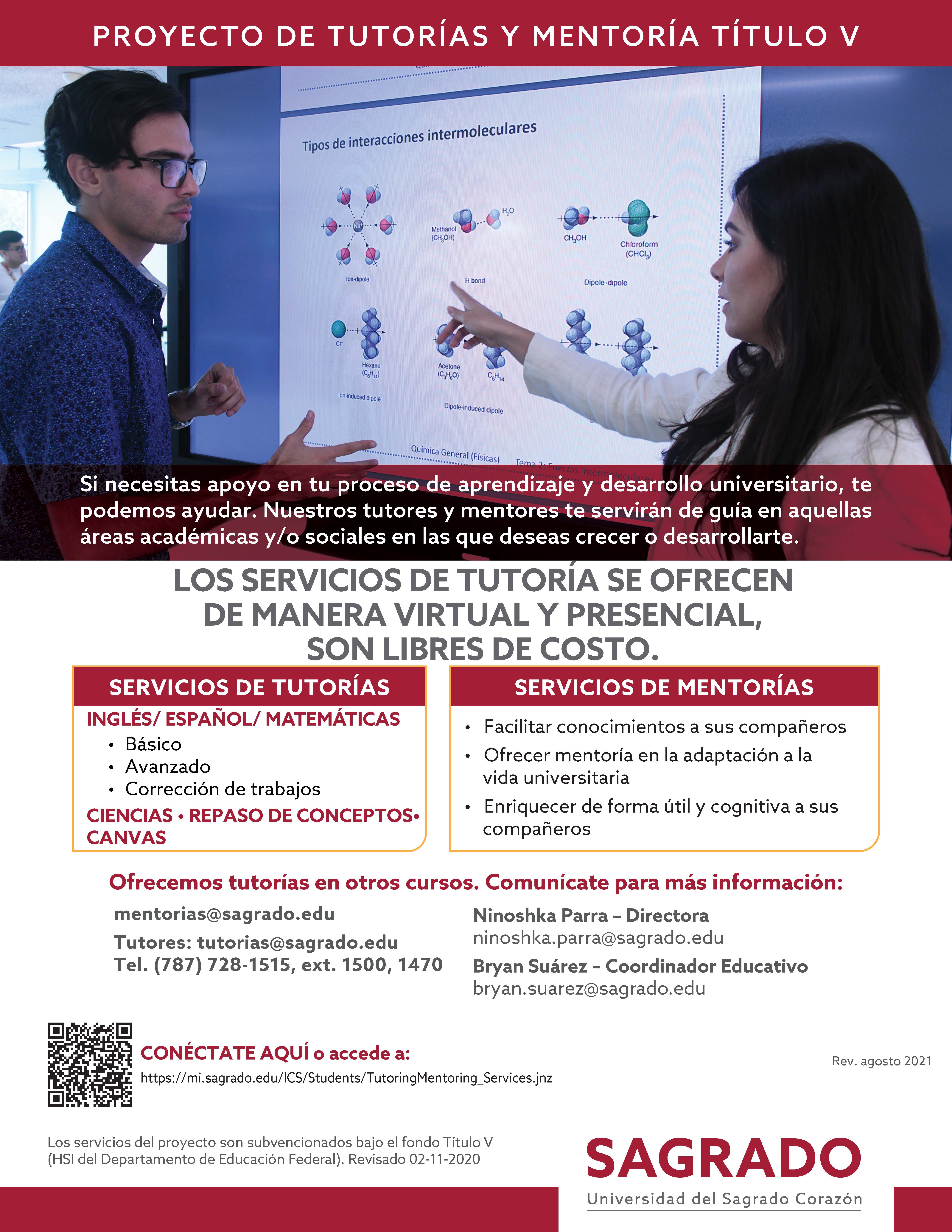 Afiche promocional de tutorias programa titulo v